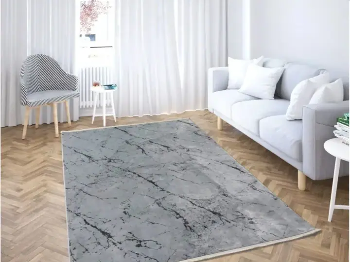 Luxess Halı Cotton 1075 Gri / Robot Süpürgeye Uygun – Resim Halı Çerkezköy